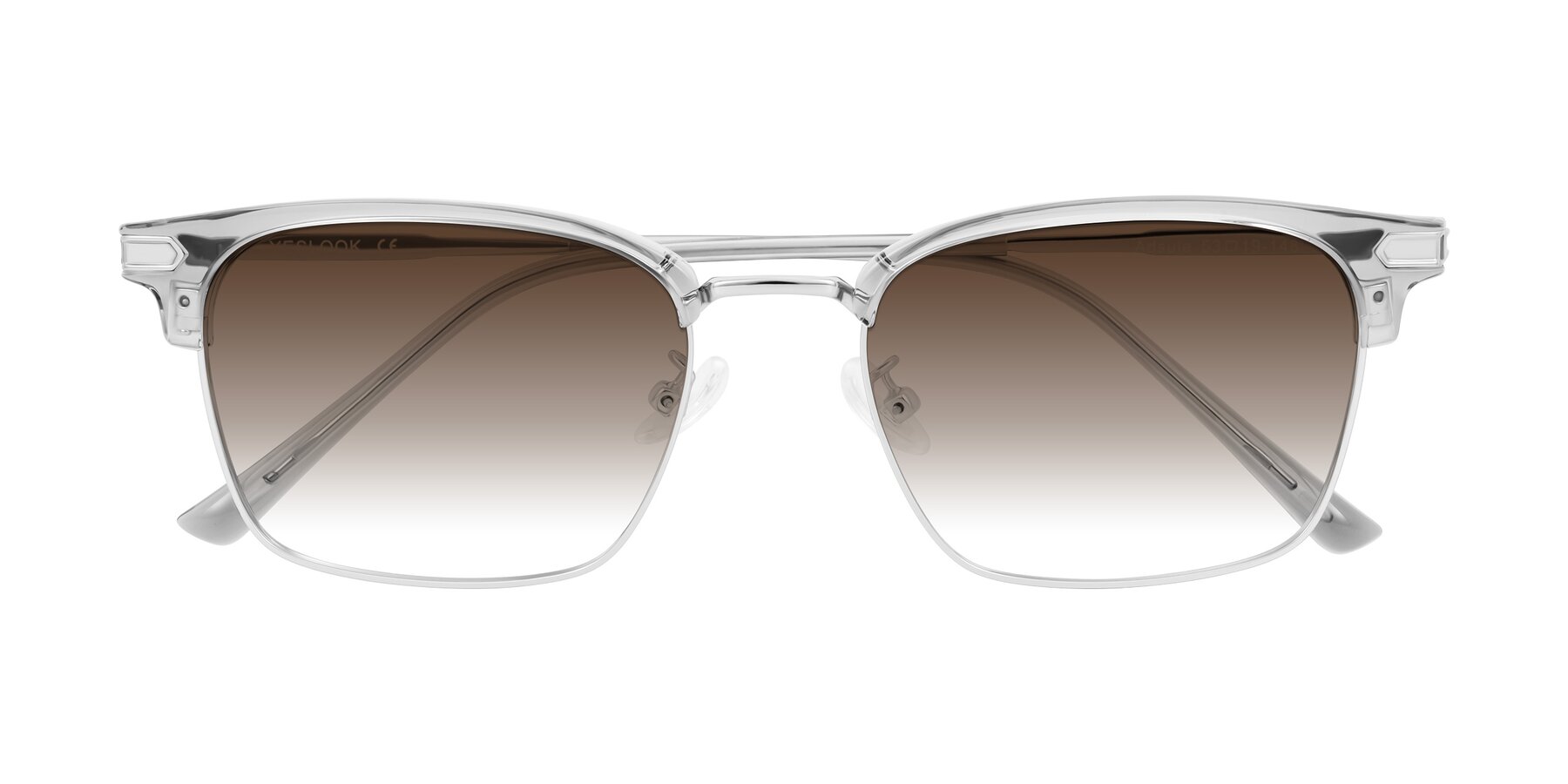 Folded Front of Adsule in Clear Gray/Silver with Brown Gradient Lenses