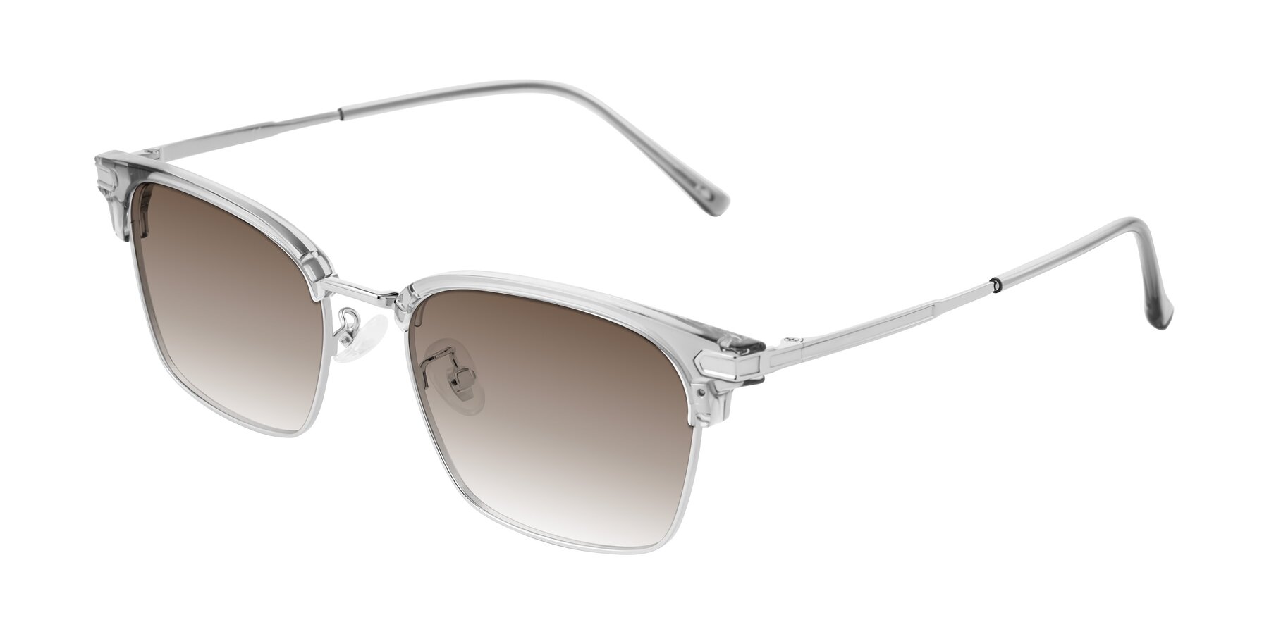 Angle of Adsule in Clear Gray/Silver with Brown Gradient Lenses