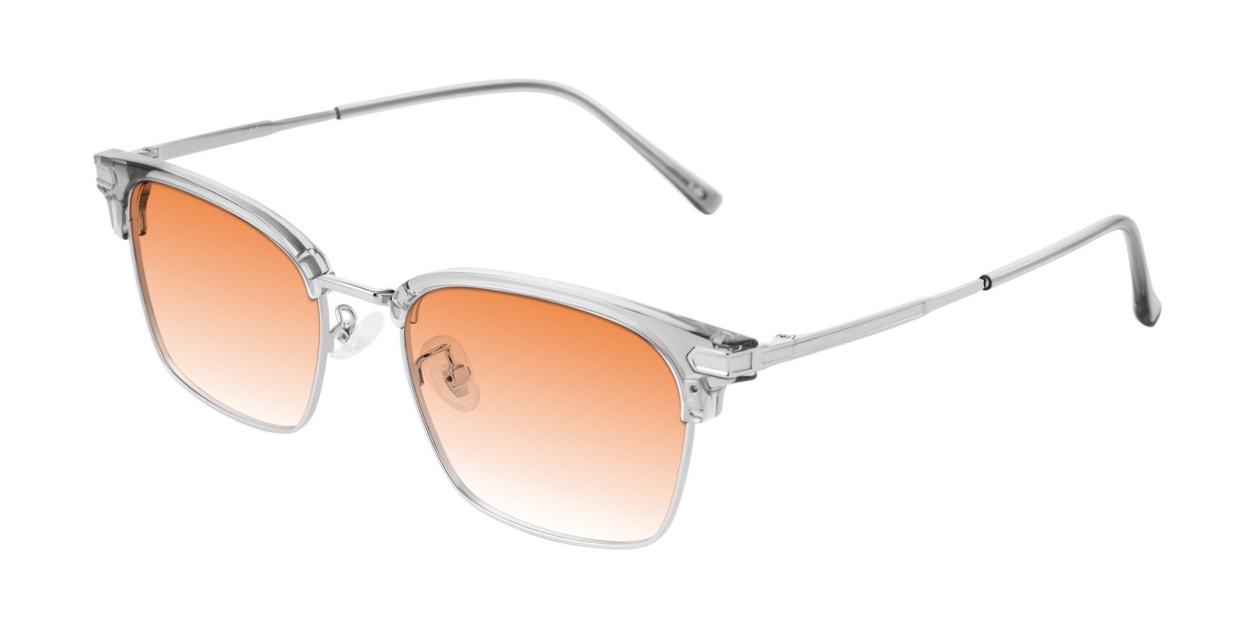 Angle of Adsule in Clear Gray/Silver with Orange Gradient Lenses