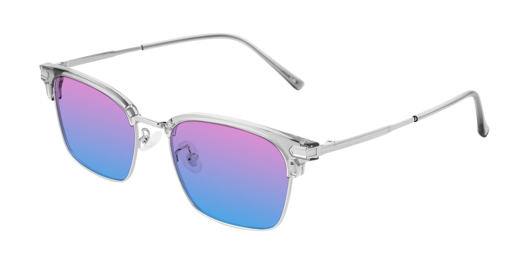 Angle of Adsule in Clear Gray/Silver with Pink / Blue Gradient Lenses