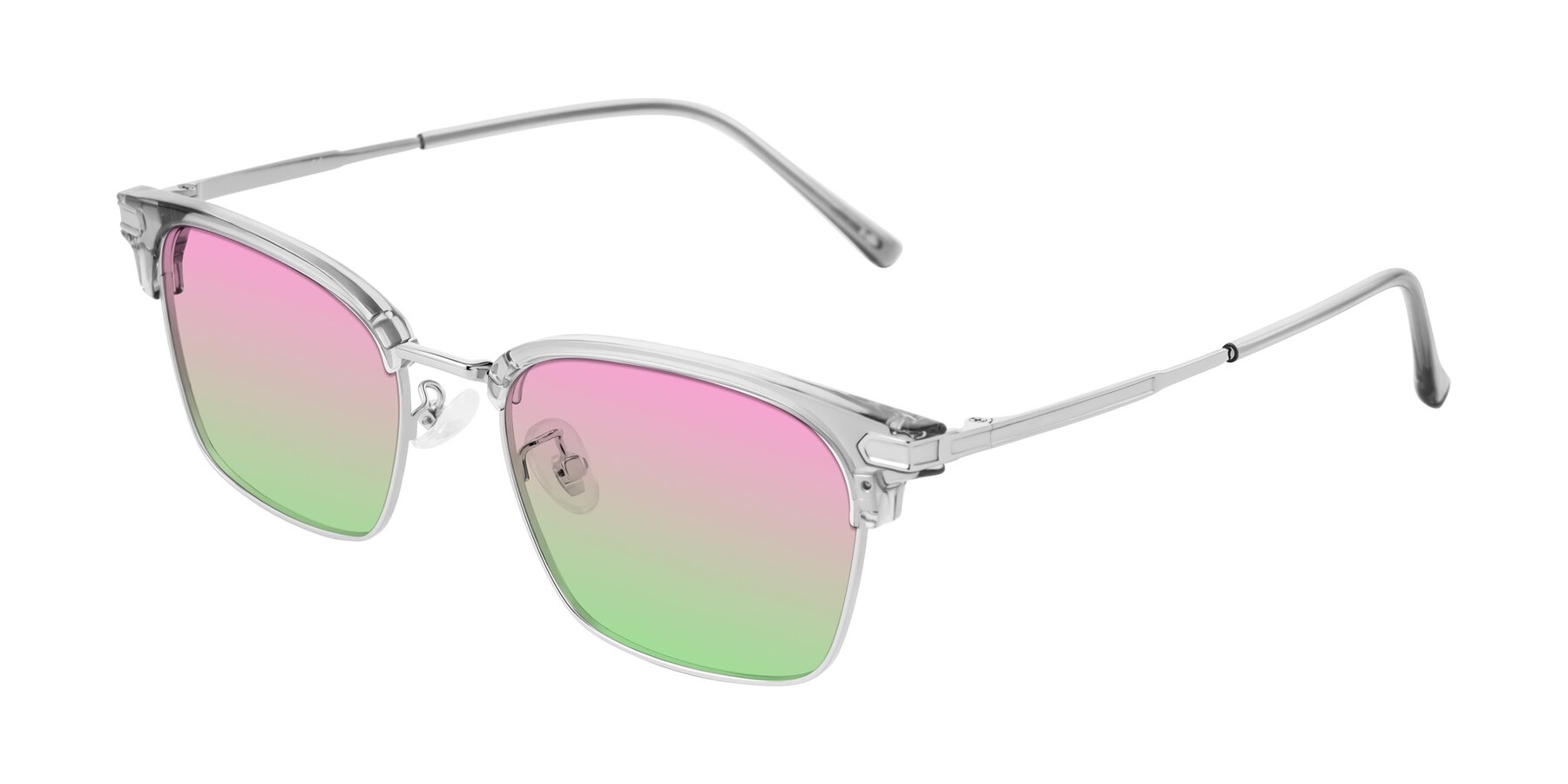 Angle of Adsule in Clear Gray/Silver with Pink / Green Gradient Lenses