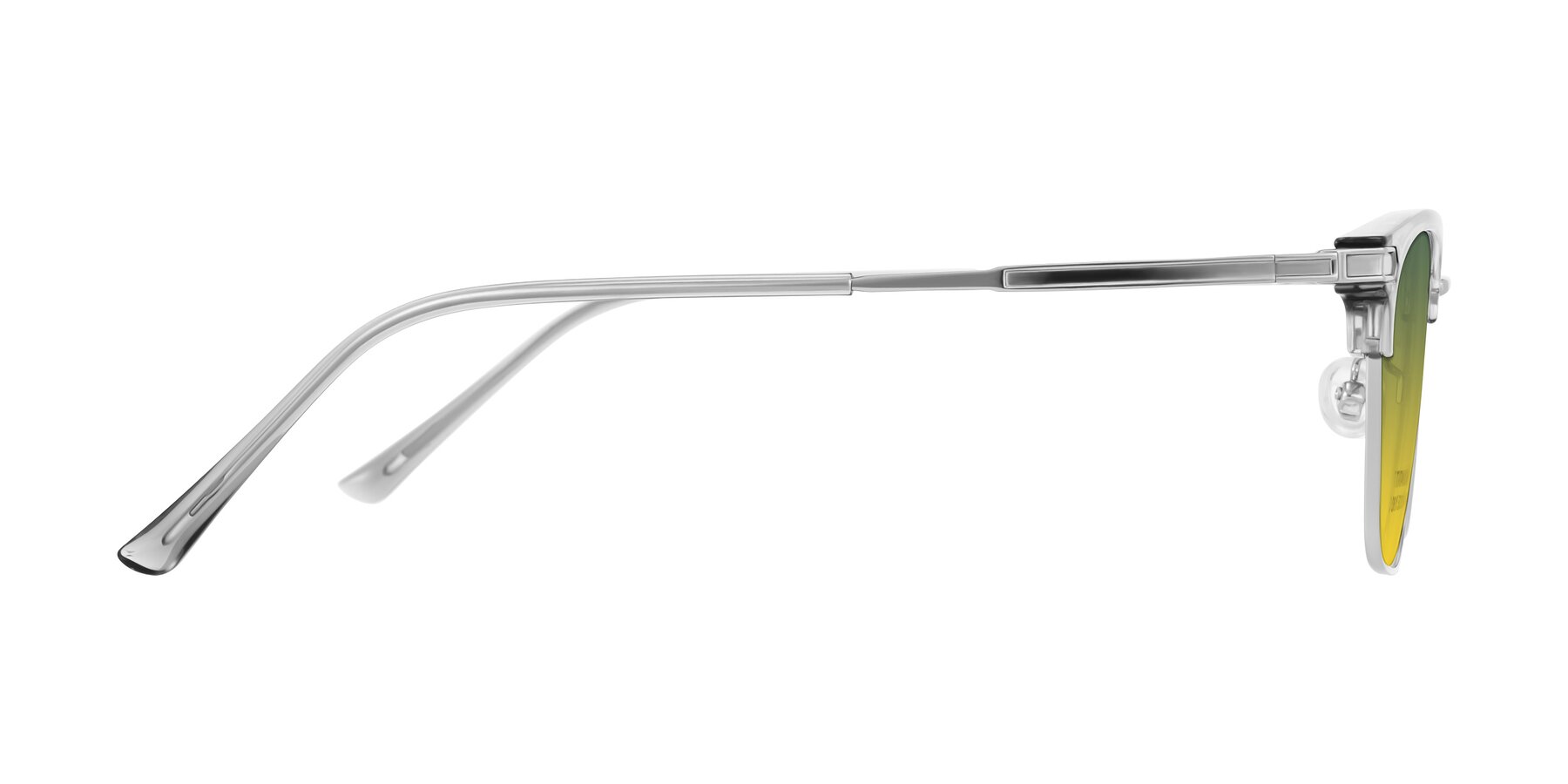 Side of Adsule in Clear Gray/Silver with Green / Yellow Gradient Lenses