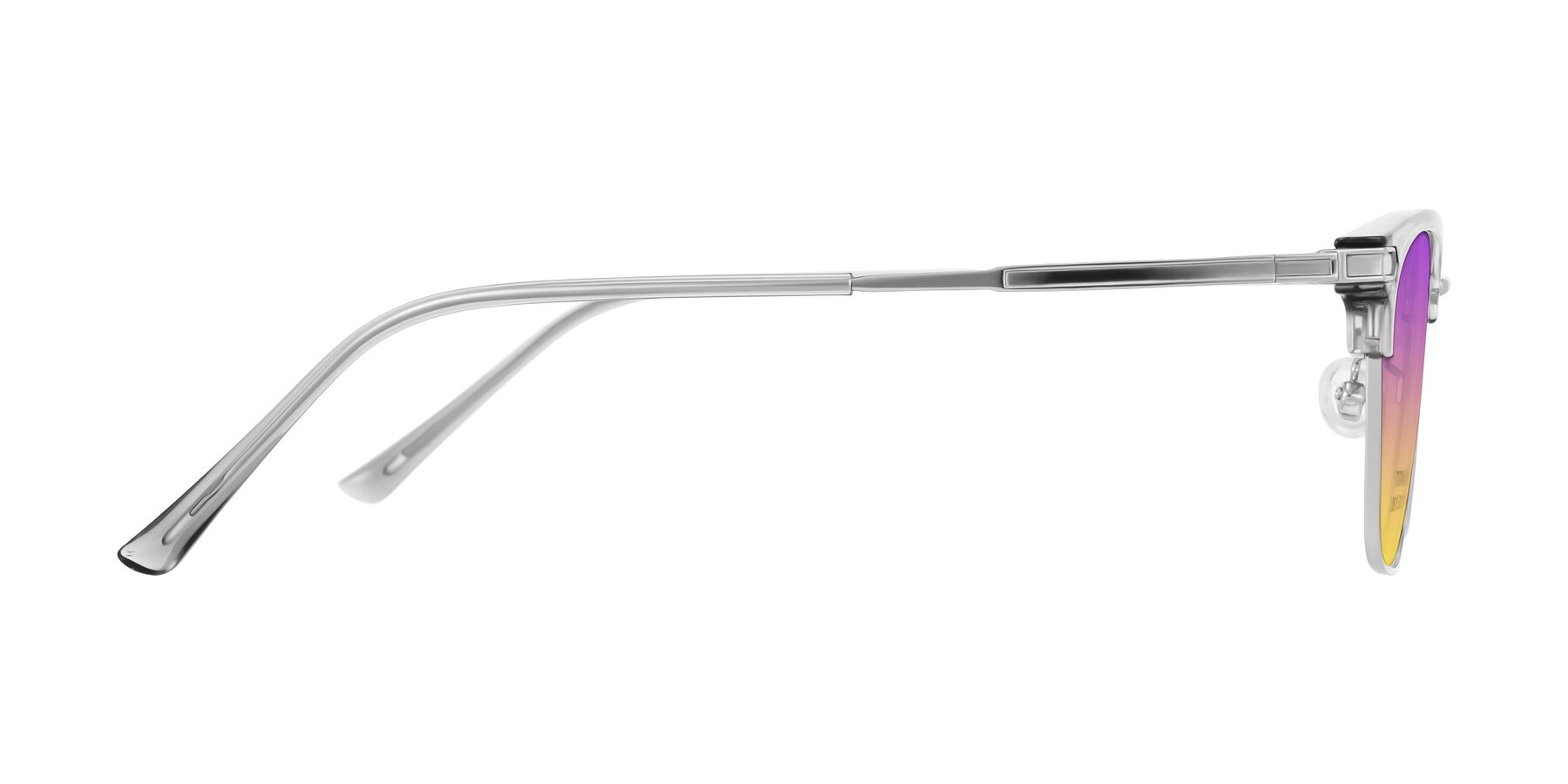 Side of Adsule in Clear Gray/Silver with Purple / Yellow Gradient Lenses
