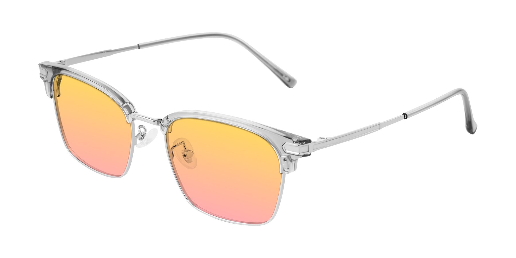 Angle of Adsule in Clear Gray/Silver with Yellow / Pink Gradient Lenses