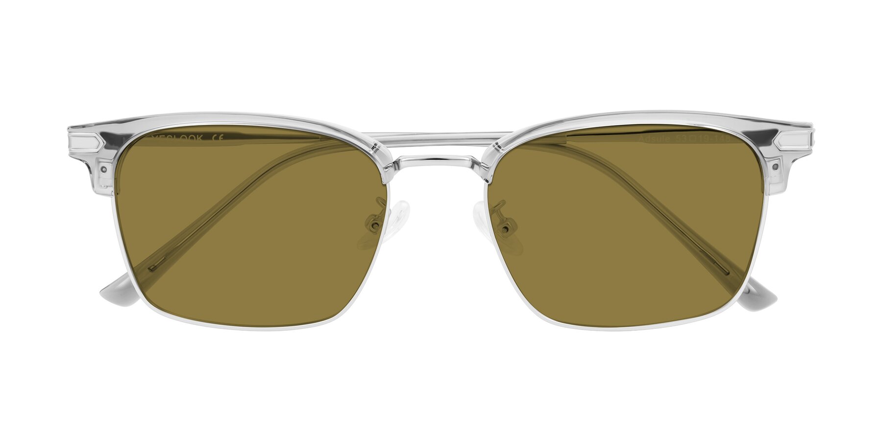 Folded Front of Adsule in Clear Gray/Silver with Brown Polarized Lenses