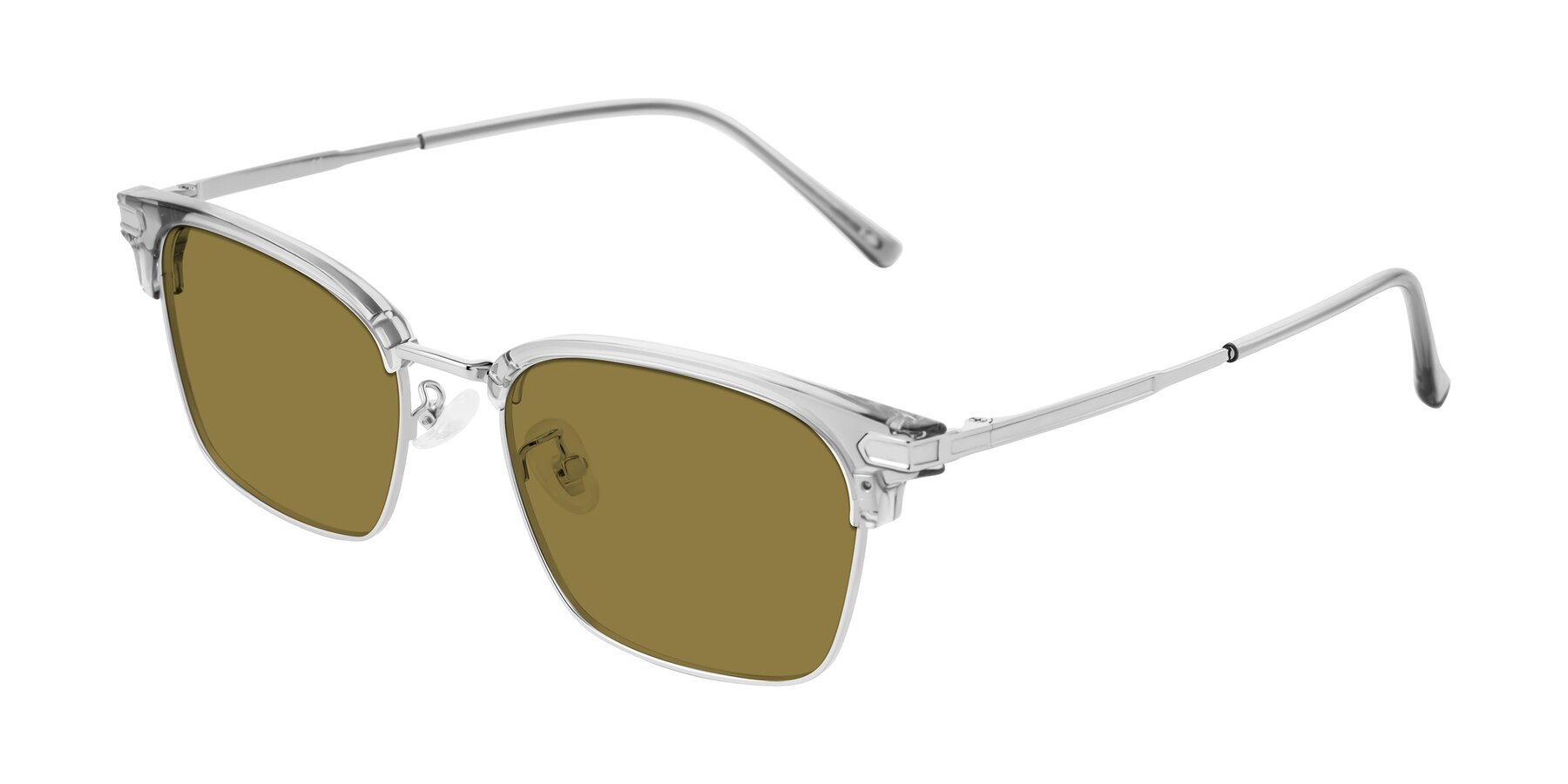 Angle of Adsule in Clear Gray/Silver with Brown Polarized Lenses