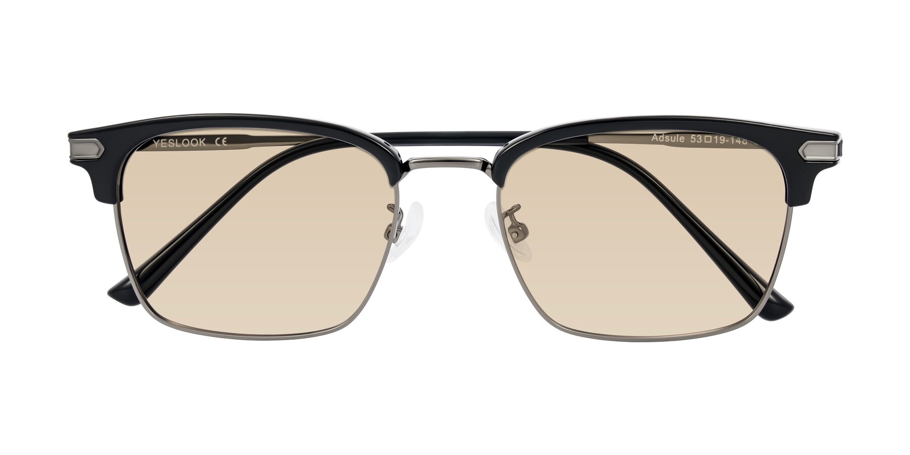 Folded Front of Adsule in Black/Gunmetal with Light Brown Tinted Lenses