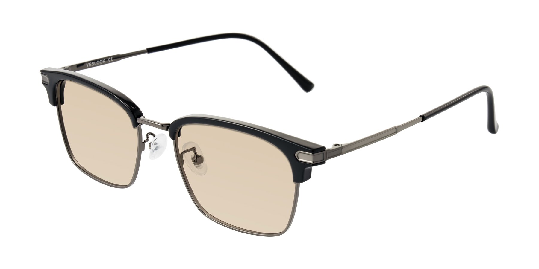 Angle of Adsule in Black/Gunmetal with Light Brown Tinted Lenses