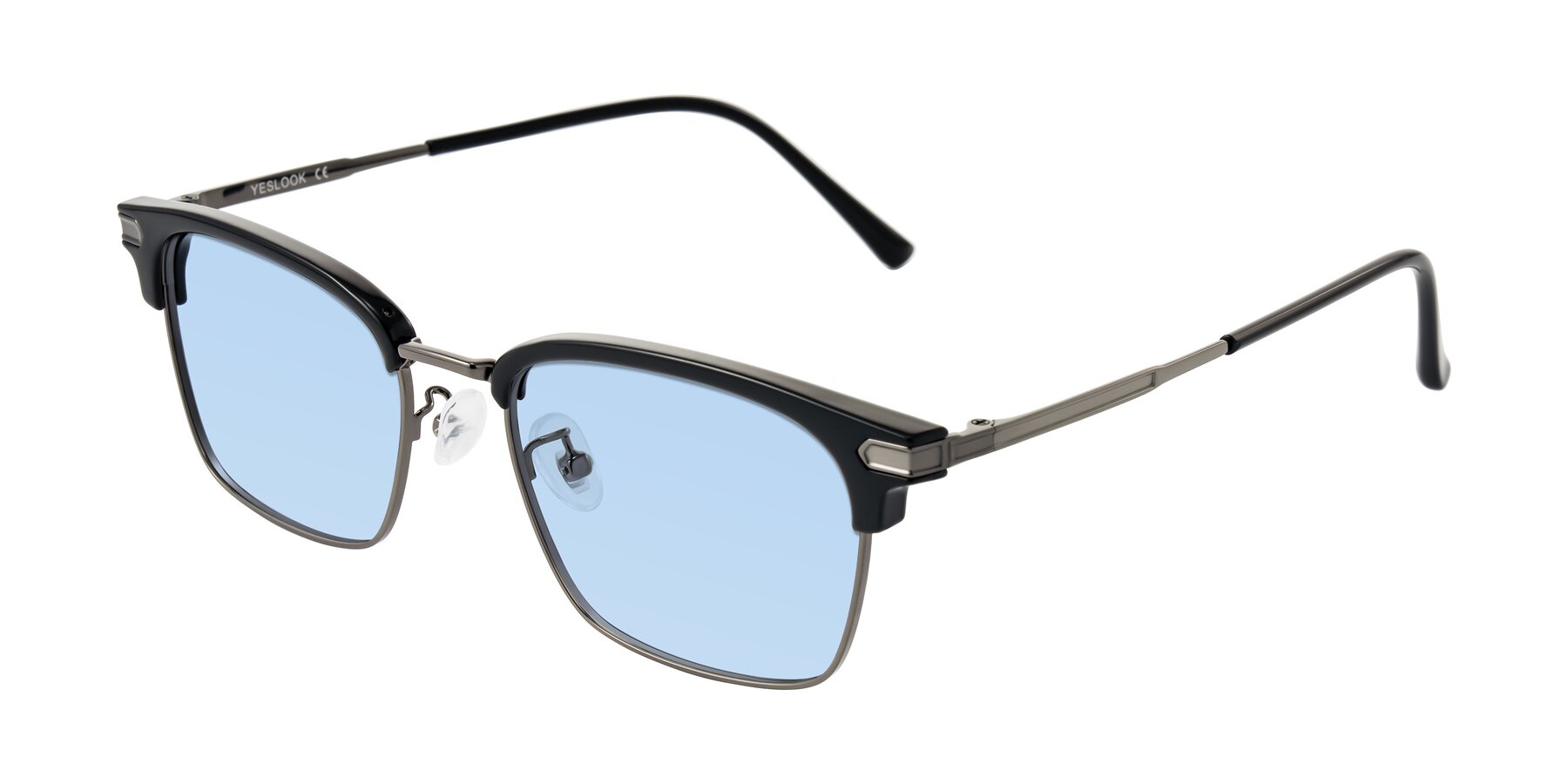 Angle of Adsule in Black/Gunmetal with Light Blue Tinted Lenses