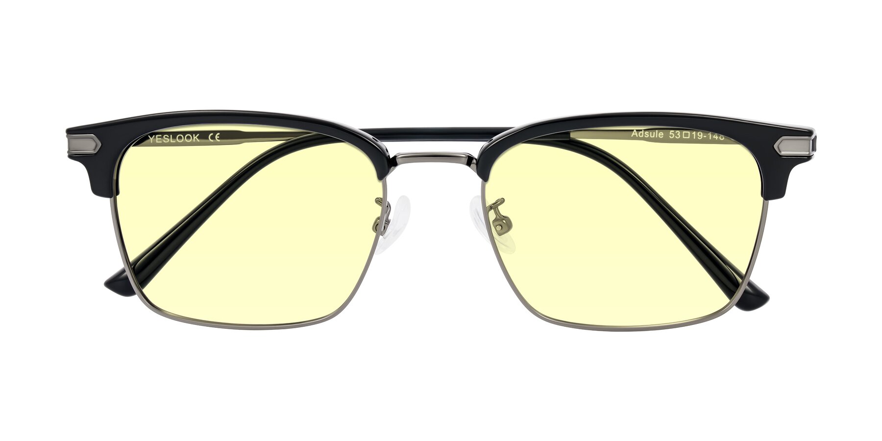 Folded Front of Adsule in Black/Gunmetal with Light Yellow Tinted Lenses