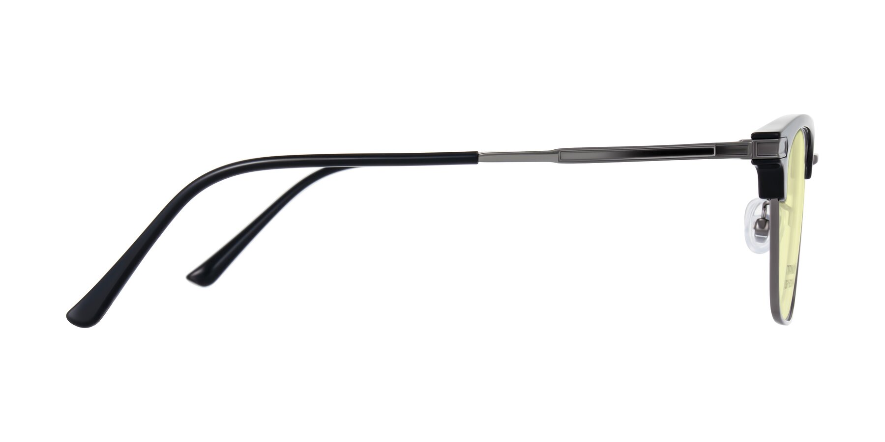 Side of Adsule in Black/Gunmetal with Light Yellow Tinted Lenses