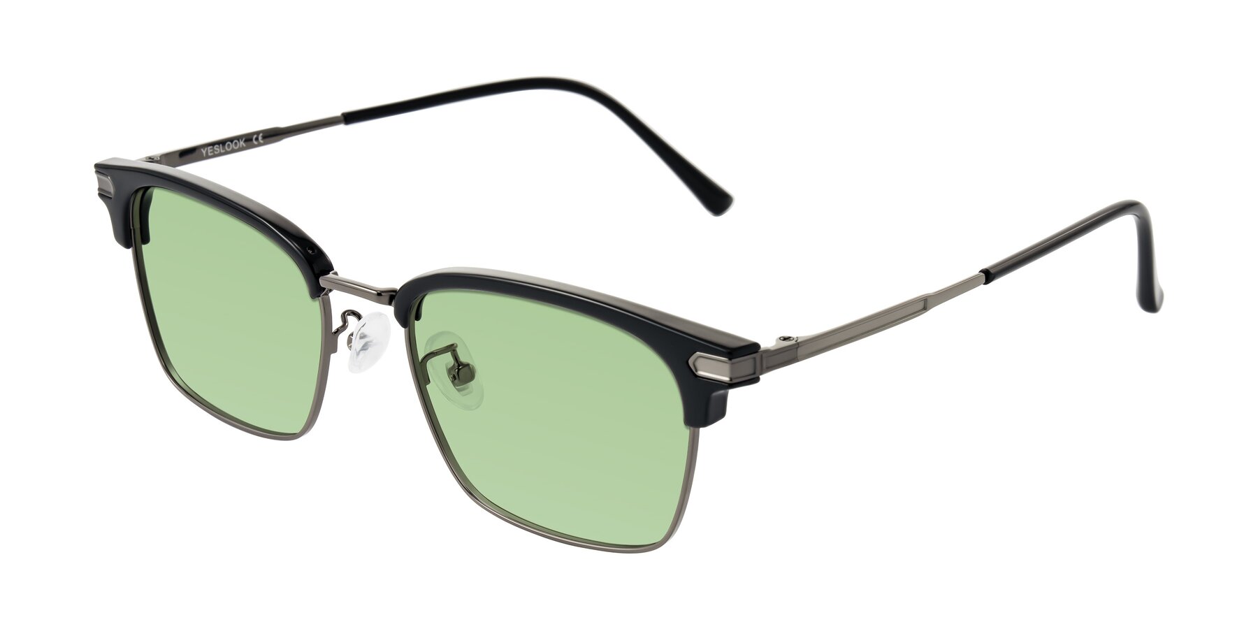 Angle of Adsule in Black/Gunmetal with Medium Green Tinted Lenses