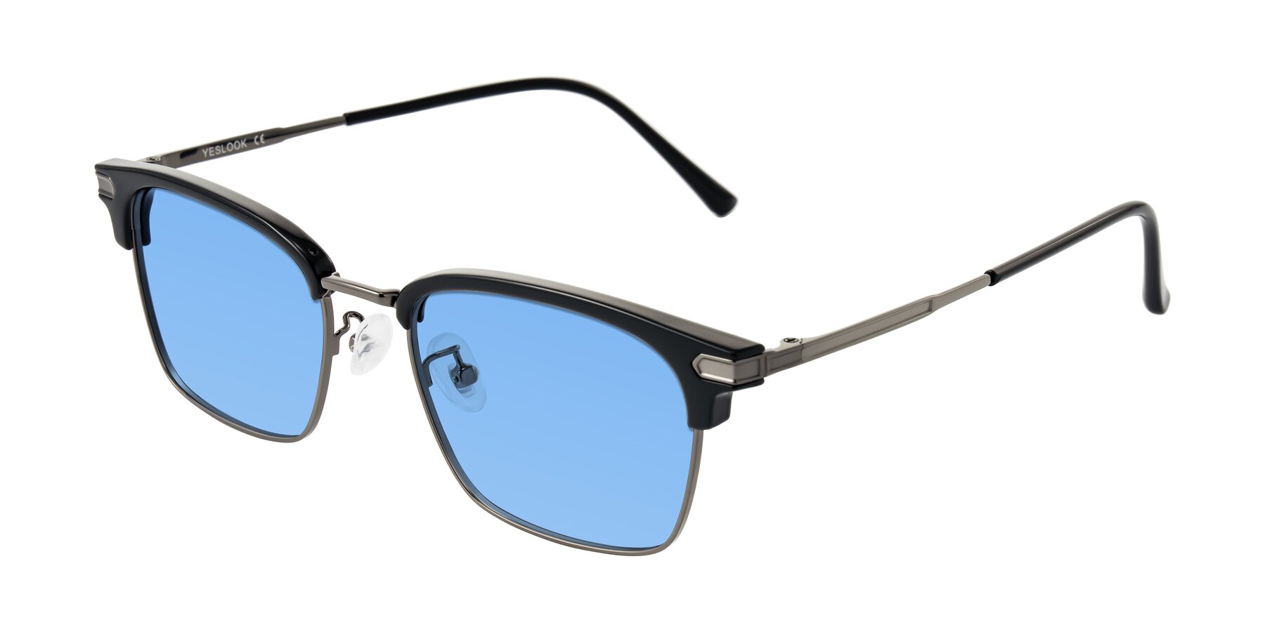 Angle of Adsule in Black/Gunmetal with Medium Blue Tinted Lenses