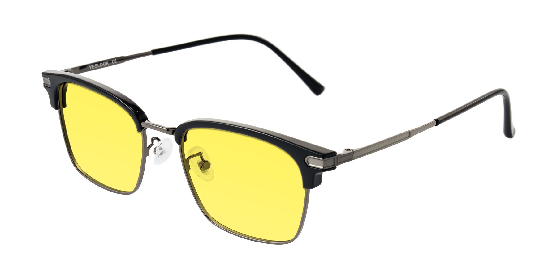 Angle of Adsule in Black/Gunmetal with Medium Yellow Tinted Lenses