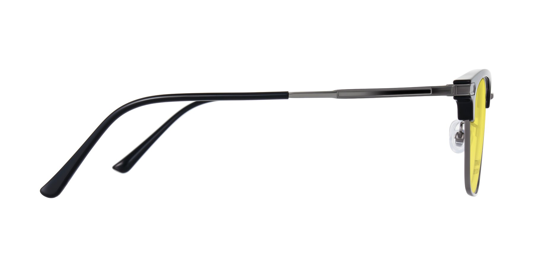 Side of Adsule in Black/Gunmetal with Medium Yellow Tinted Lenses