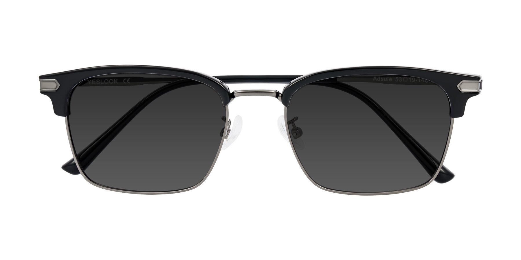 Folded Front of Adsule in Black/Gunmetal with Gray Tinted Lenses