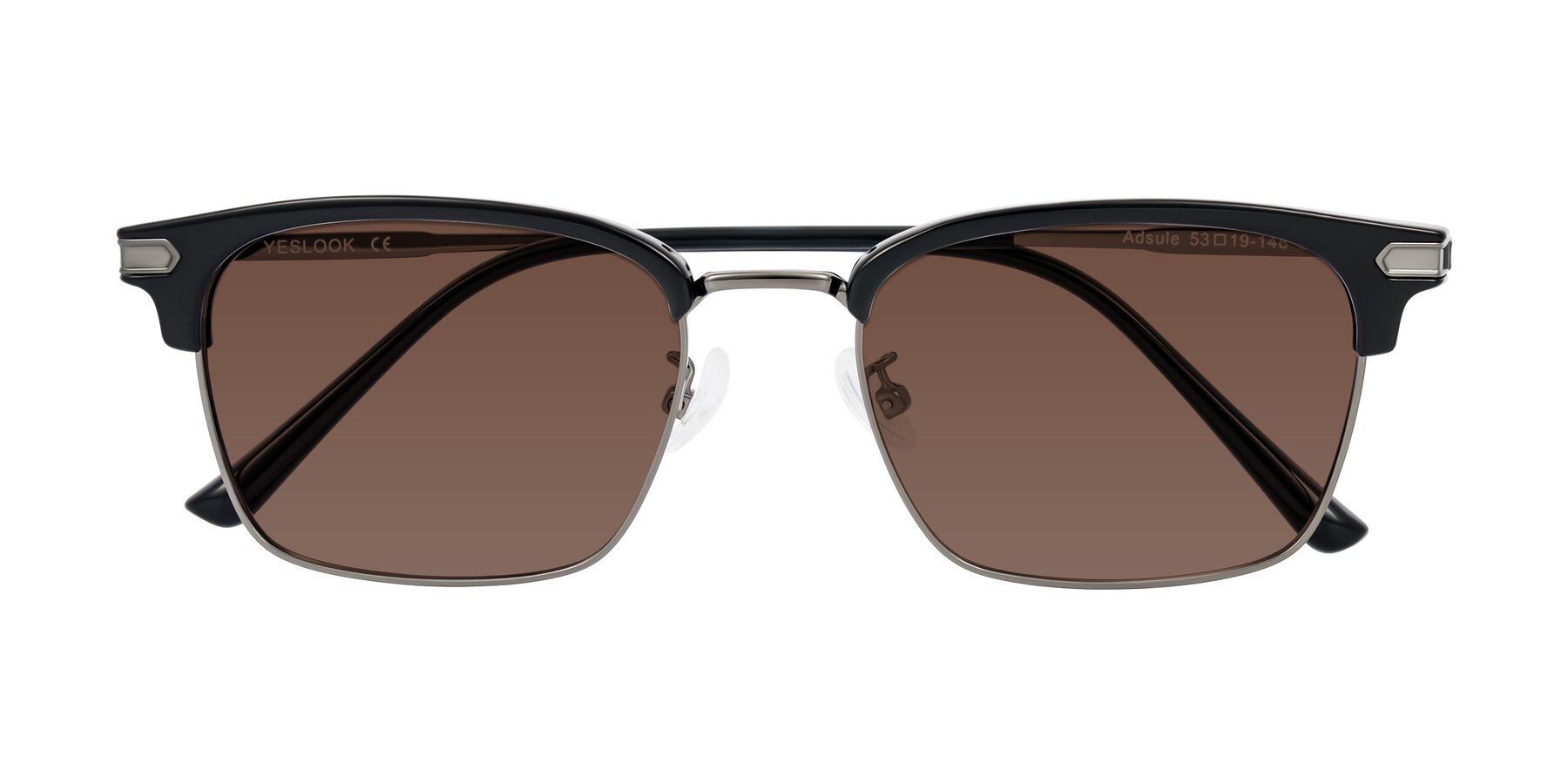 Folded Front of Adsule in Black/Gunmetal with Brown Tinted Lenses