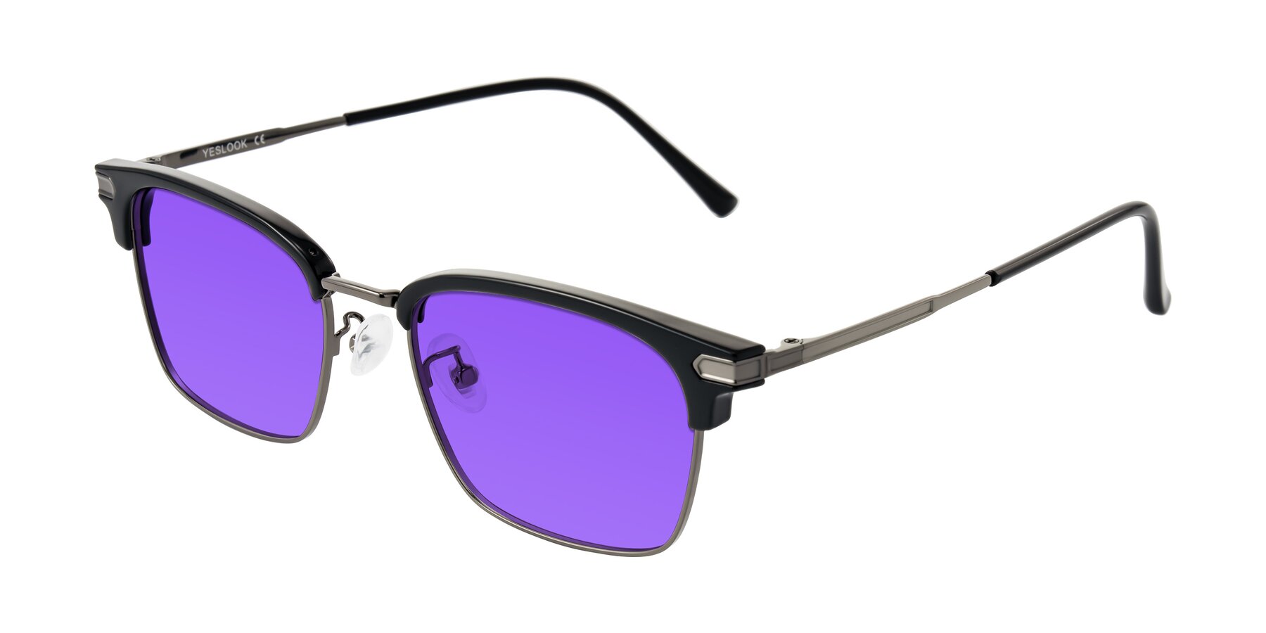 Angle of Adsule in Black/Gunmetal with Purple Tinted Lenses