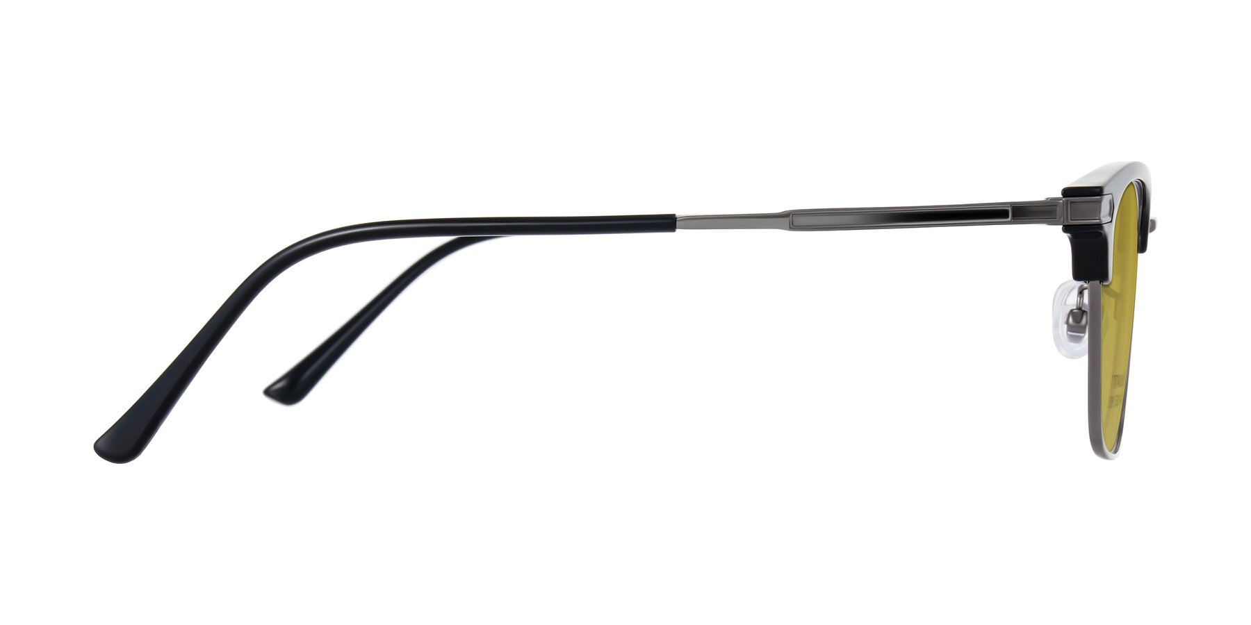 Side of Adsule in Black/Gunmetal with Champagne Tinted Lenses
