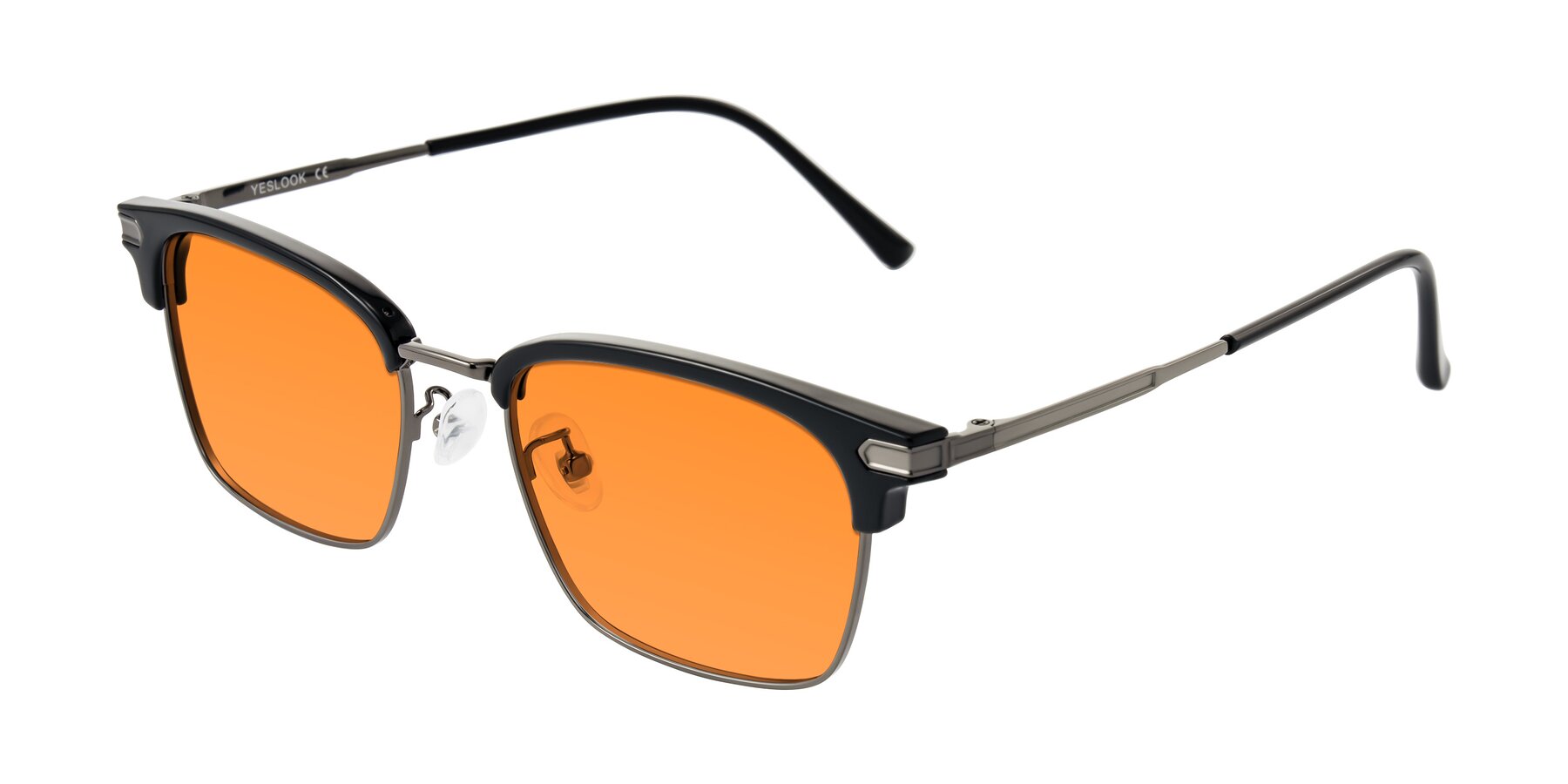 Angle of Adsule in Black/Gunmetal with Orange Tinted Lenses
