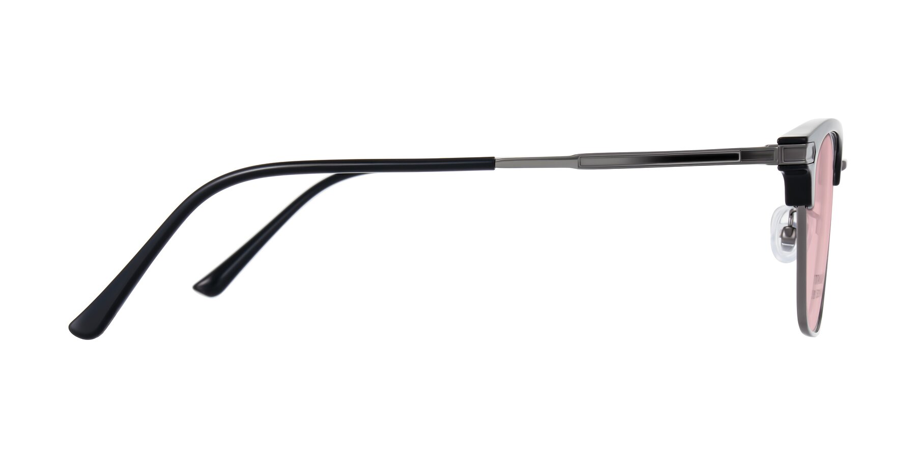 Side of Adsule in Black/Gunmetal with Light Garnet Tinted Lenses