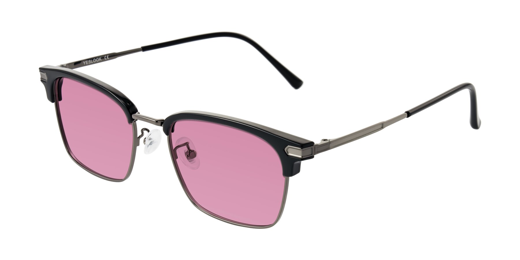 Angle of Adsule in Black/Gunmetal with Medium Wine Tinted Lenses