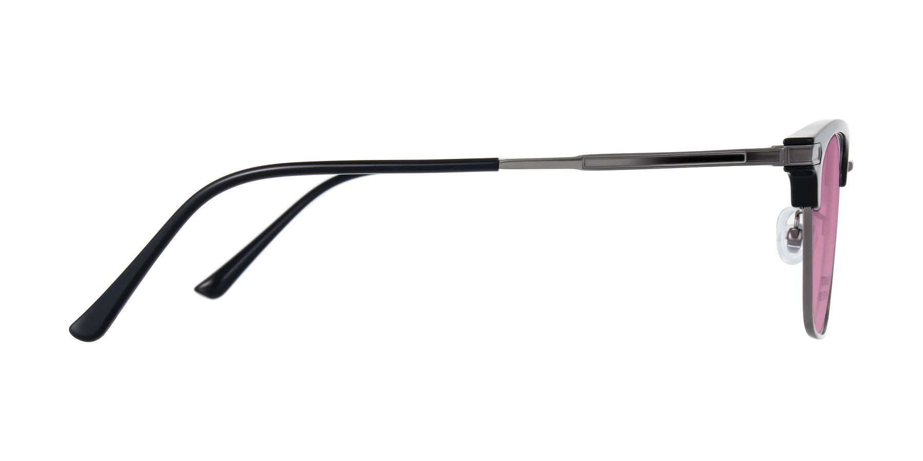 Side of Adsule in Black/Gunmetal with Medium Wine Tinted Lenses