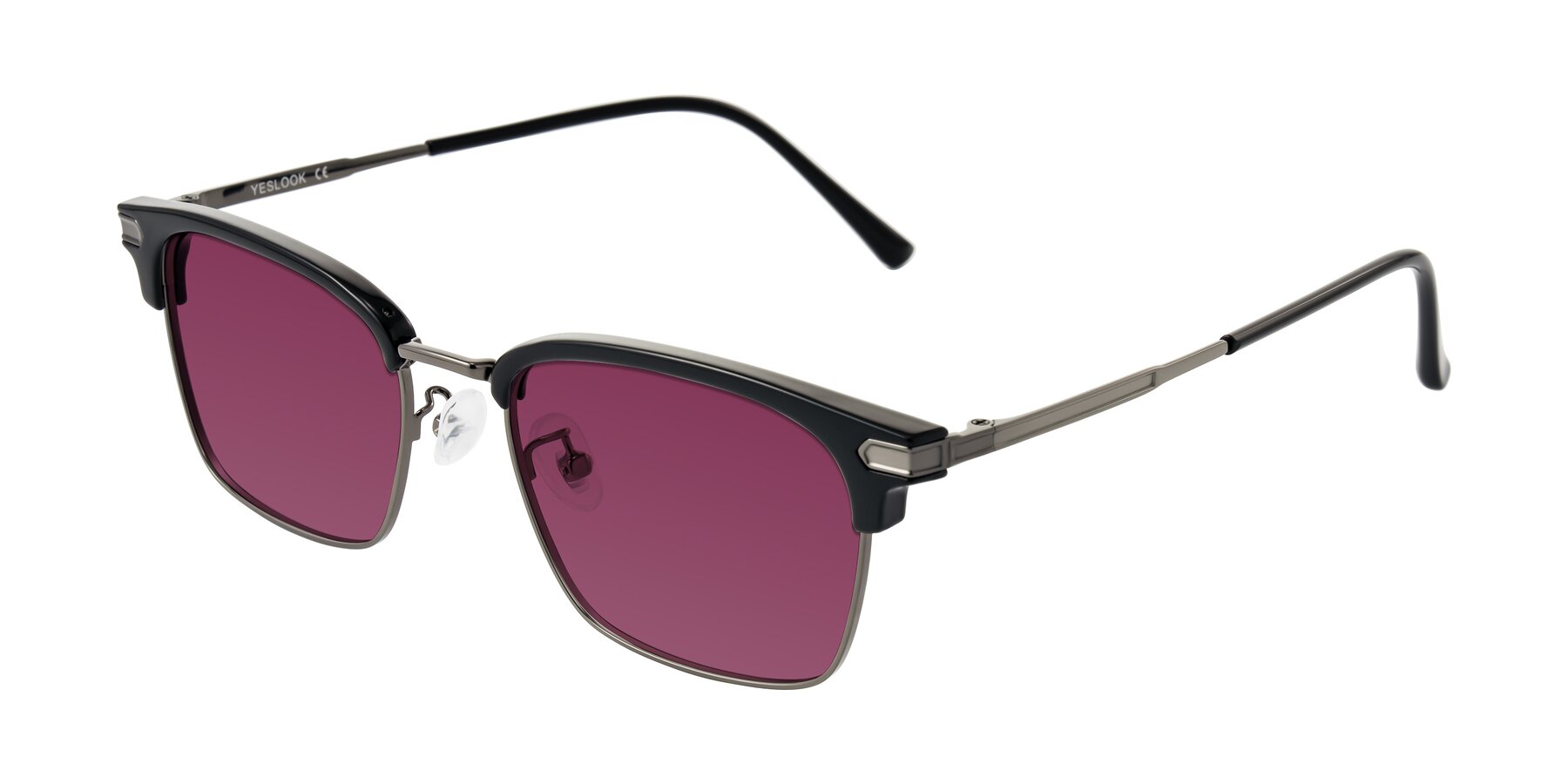 Angle of Adsule in Black/Gunmetal with Wine Tinted Lenses