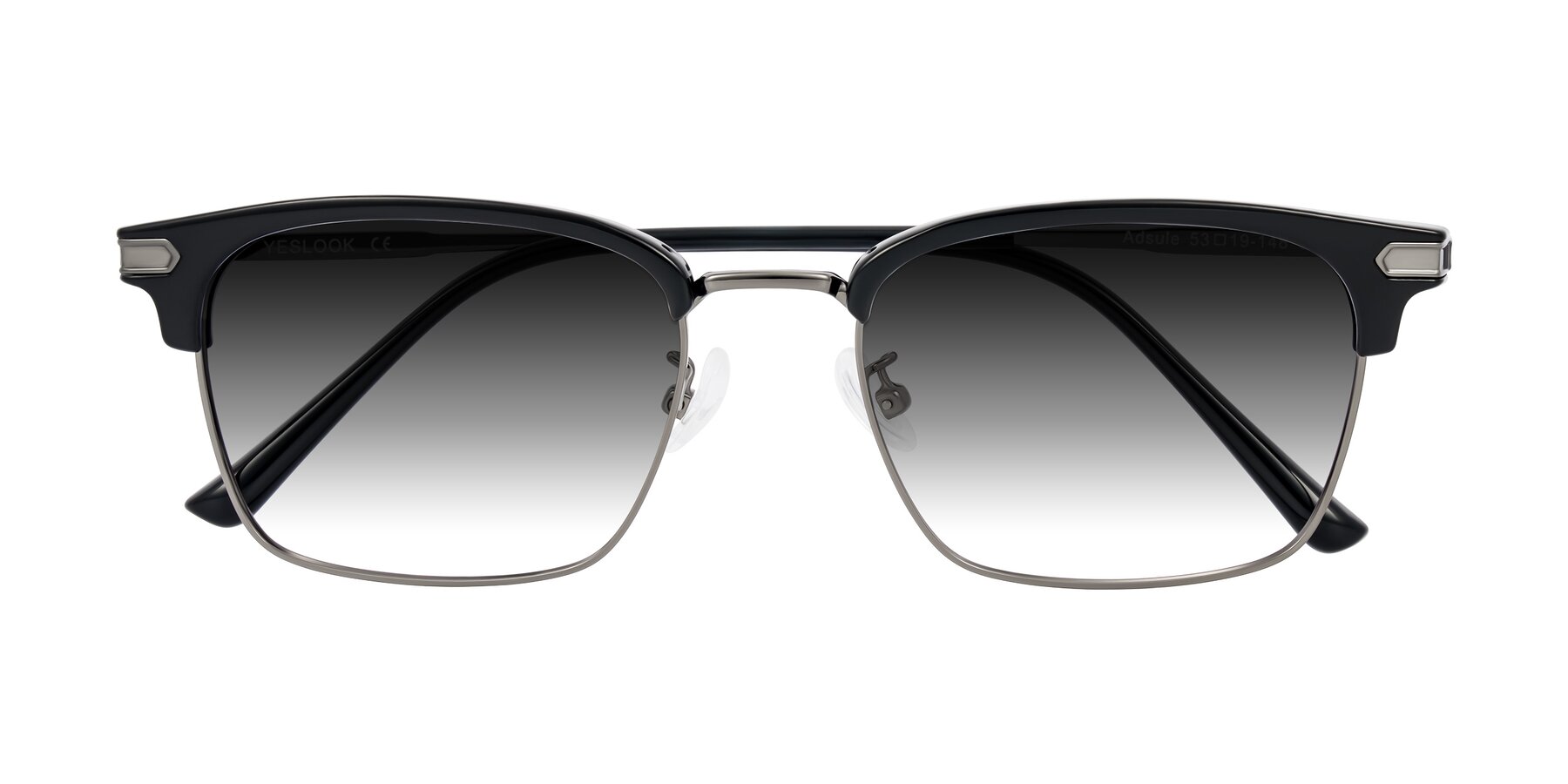 Folded Front of Adsule in Black/Gunmetal with Gray Gradient Lenses