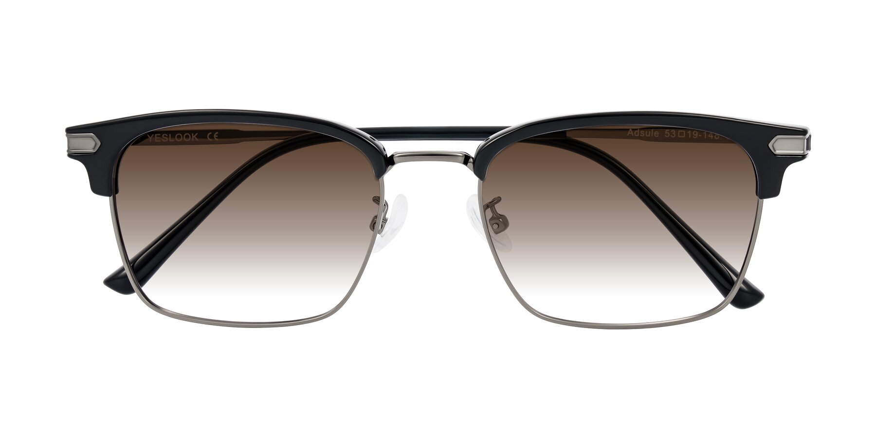 Folded Front of Adsule in Black/Gunmetal with Brown Gradient Lenses
