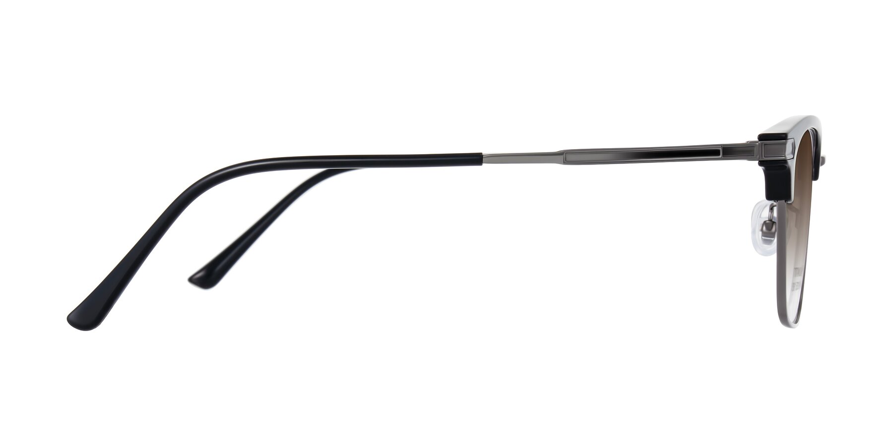 Side of Adsule in Black/Gunmetal with Brown Gradient Lenses