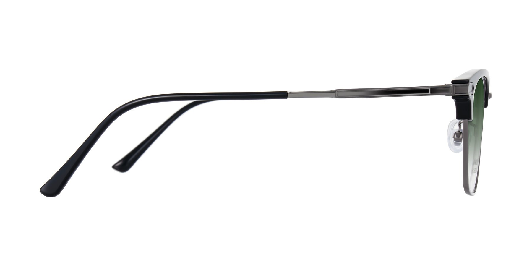 Side of Adsule in Black/Gunmetal with Green Gradient Lenses