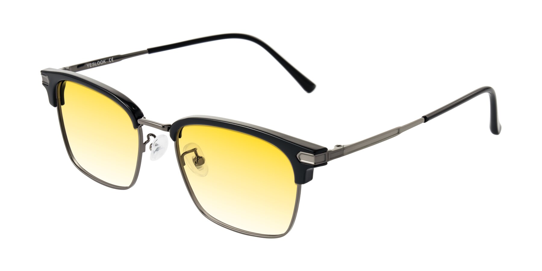 Angle of Adsule in Black/Gunmetal with Yellow Gradient Lenses