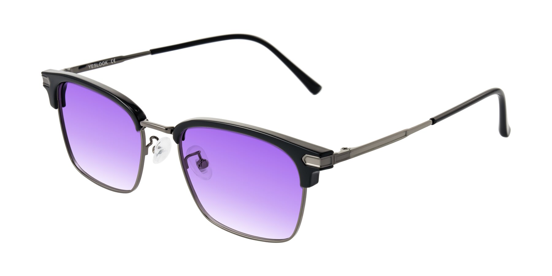 Angle of Adsule in Black/Gunmetal with Purple Gradient Lenses