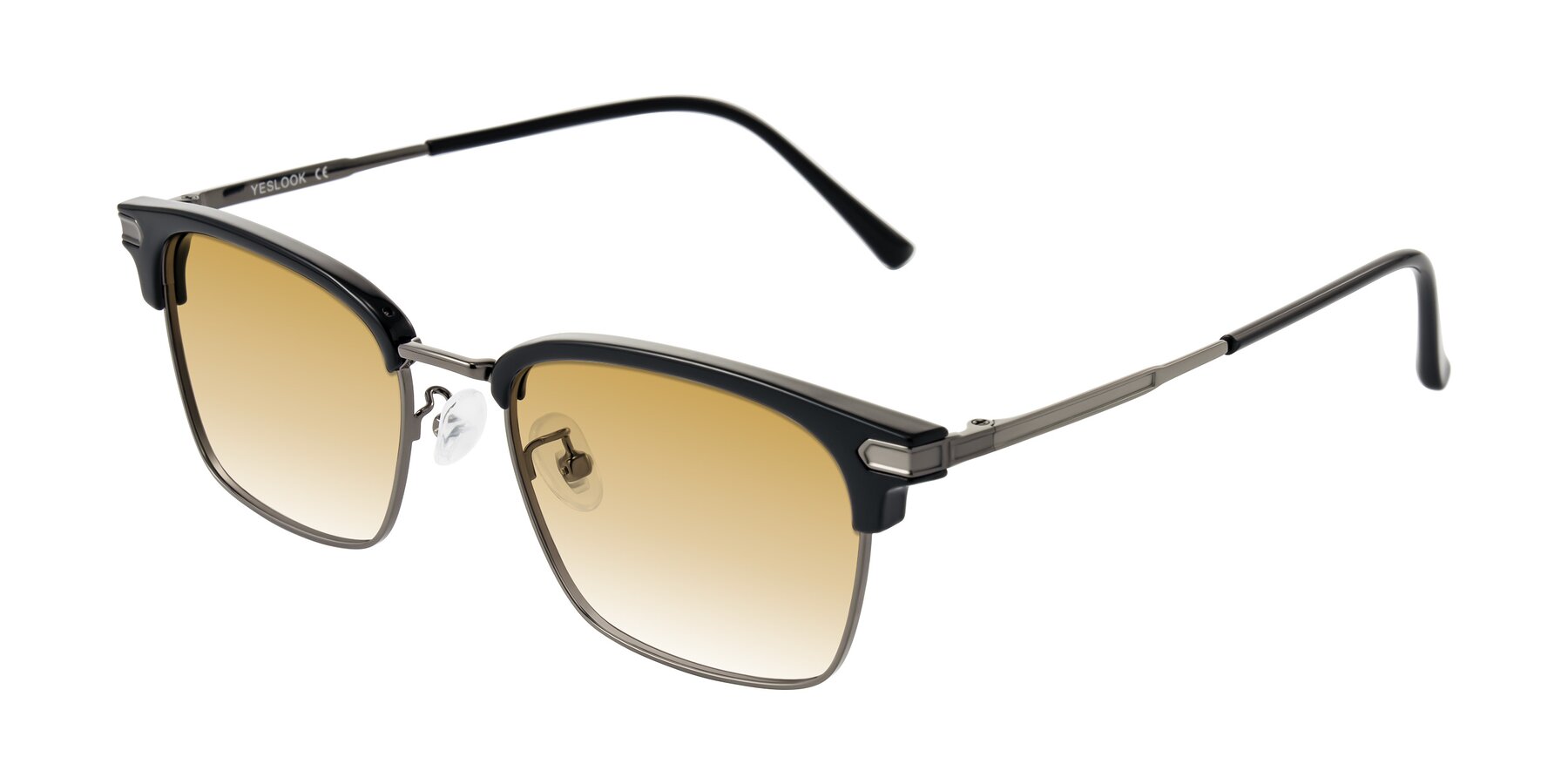 Angle of Adsule in Black/Gunmetal with Champagne Gradient Lenses