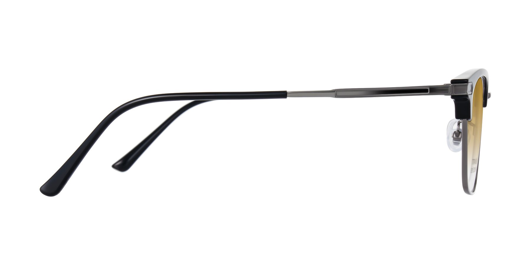 Side of Adsule in Black/Gunmetal with Champagne Gradient Lenses