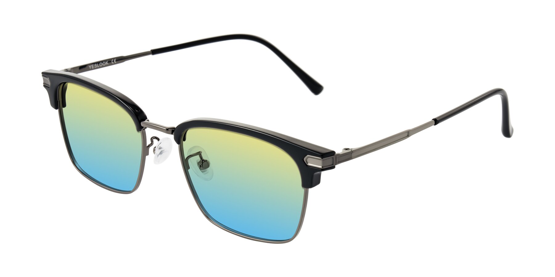 Angle of Adsule in Black/Gunmetal with Yellow / Blue Gradient Lenses