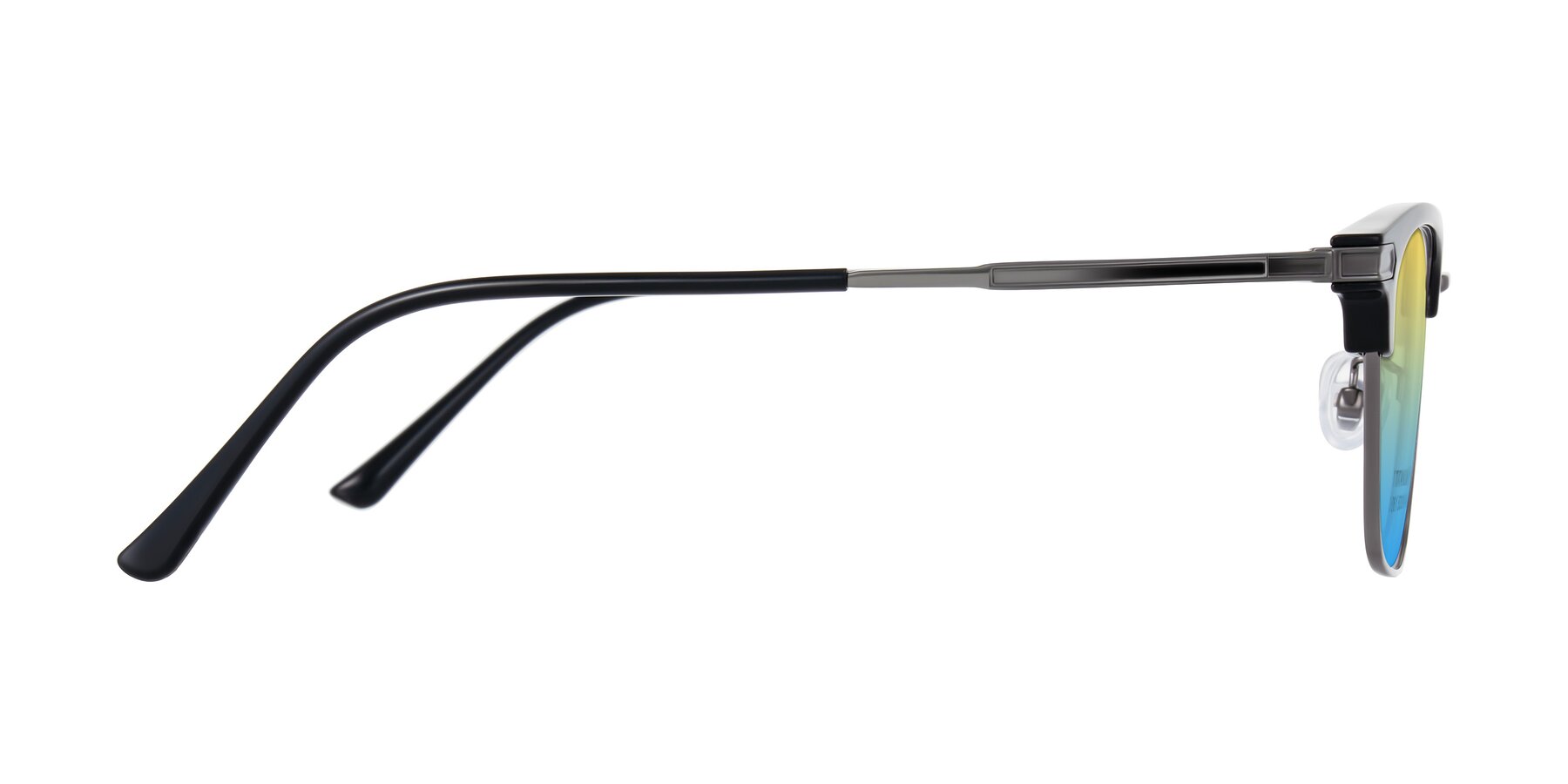 Side of Adsule in Black/Gunmetal with Yellow / Blue Gradient Lenses