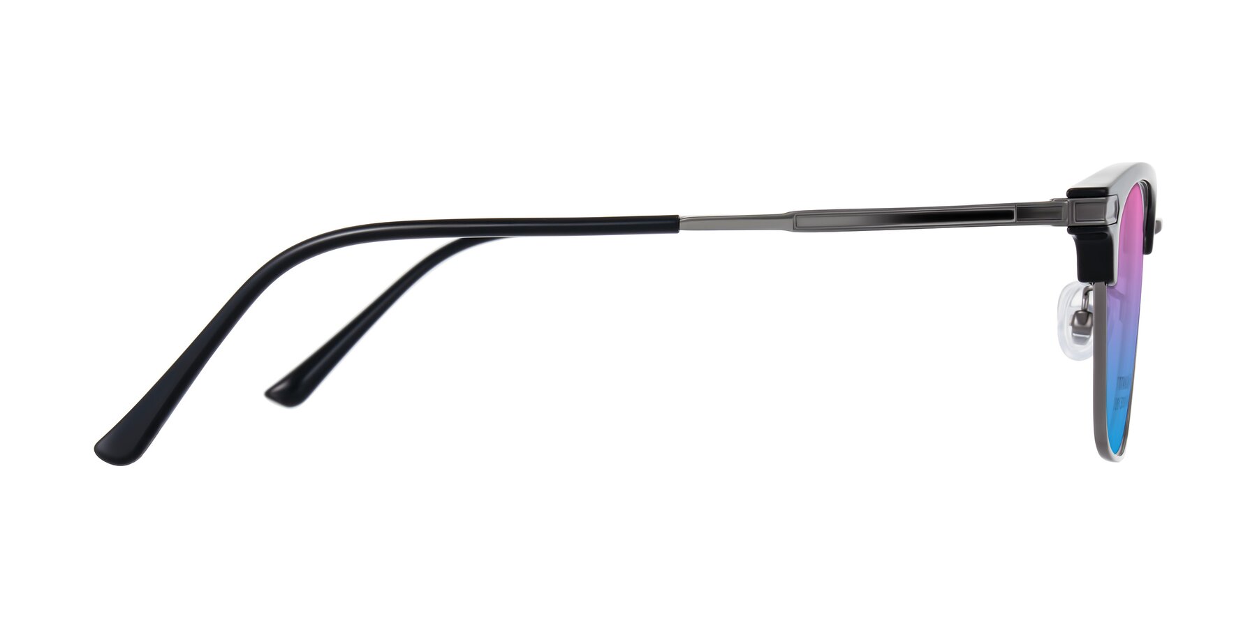 Side of Adsule in Black/Gunmetal with Pink / Blue Gradient Lenses