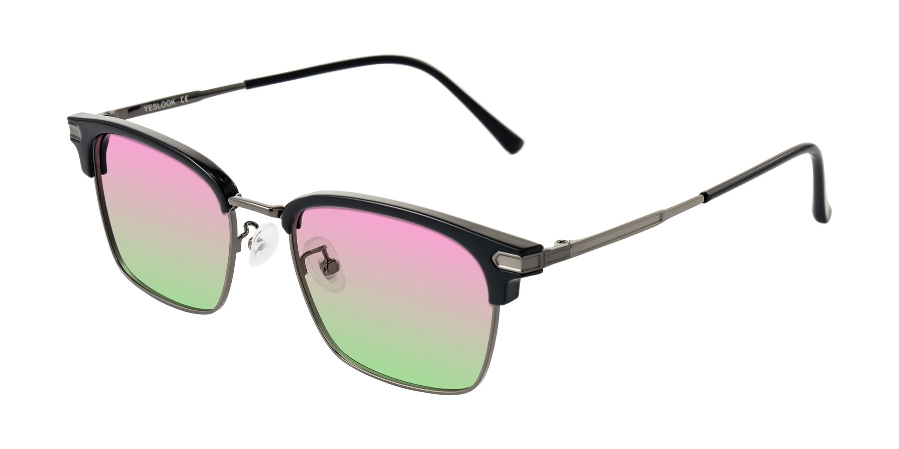 Angle of Adsule in Black/Gunmetal with Pink / Green Gradient Lenses