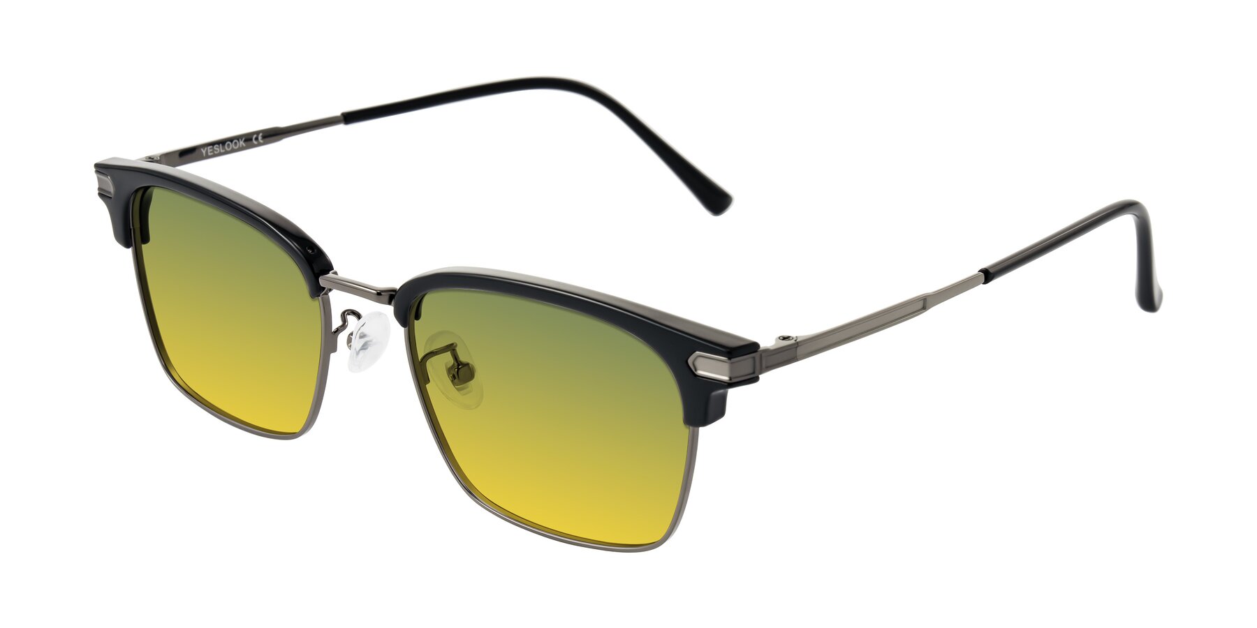 Angle of Adsule in Black/Gunmetal with Green / Yellow Gradient Lenses