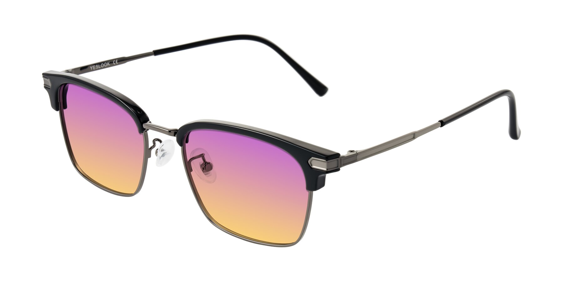 Angle of Adsule in Black/Gunmetal with Purple / Yellow Gradient Lenses