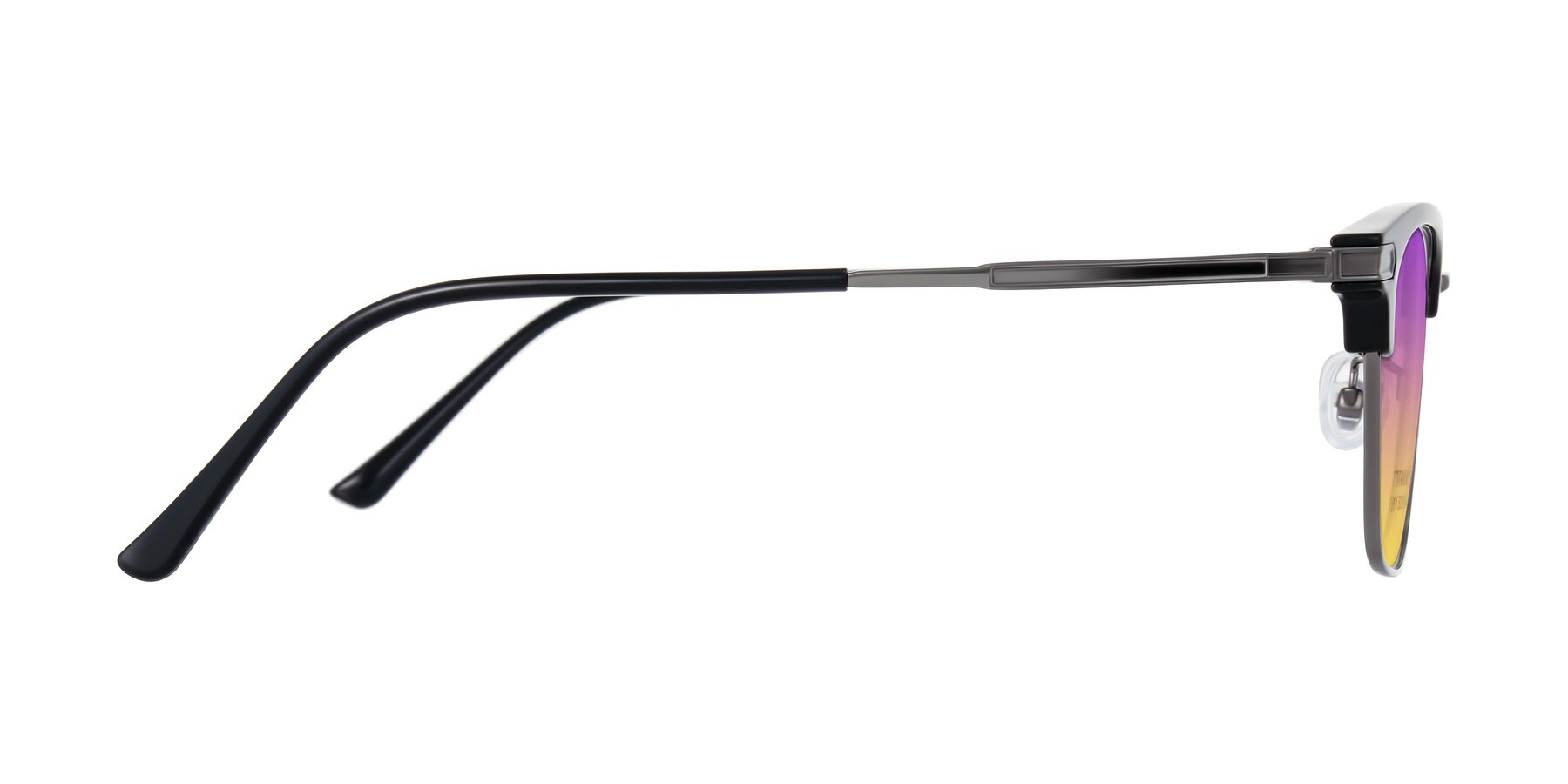 Side of Adsule in Black/Gunmetal with Purple / Yellow Gradient Lenses