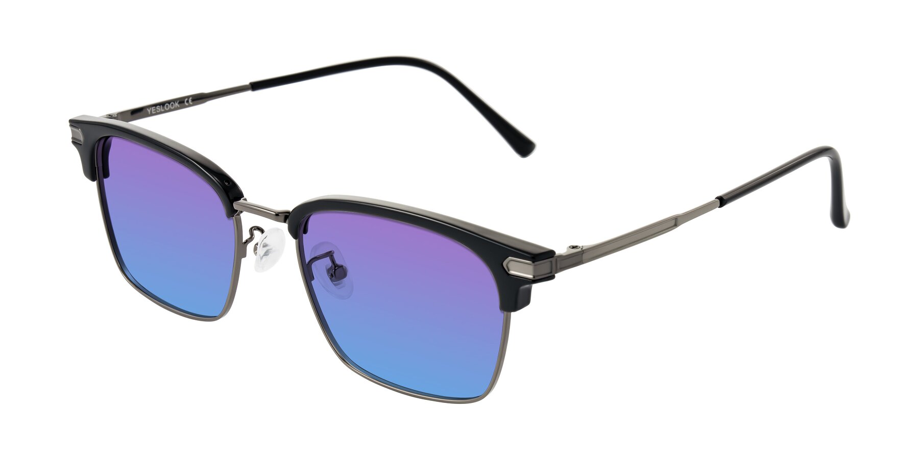 Angle of Adsule in Black/Gunmetal with Purple / Blue Gradient Lenses