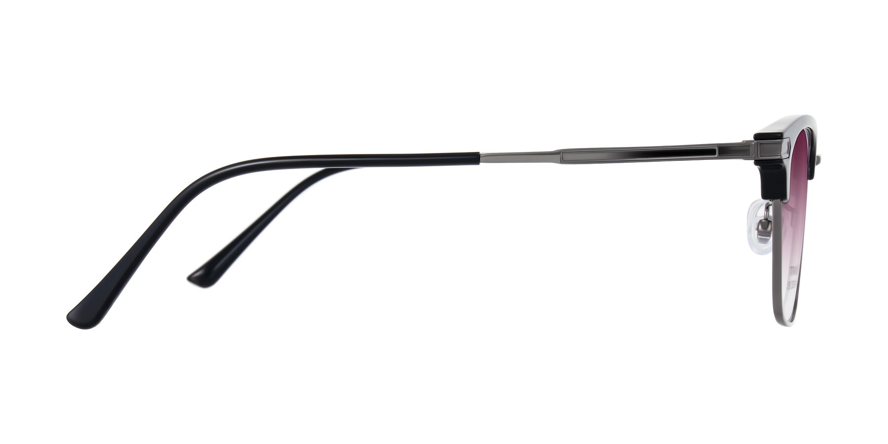 Side of Adsule in Black/Gunmetal with Wine Gradient Lenses