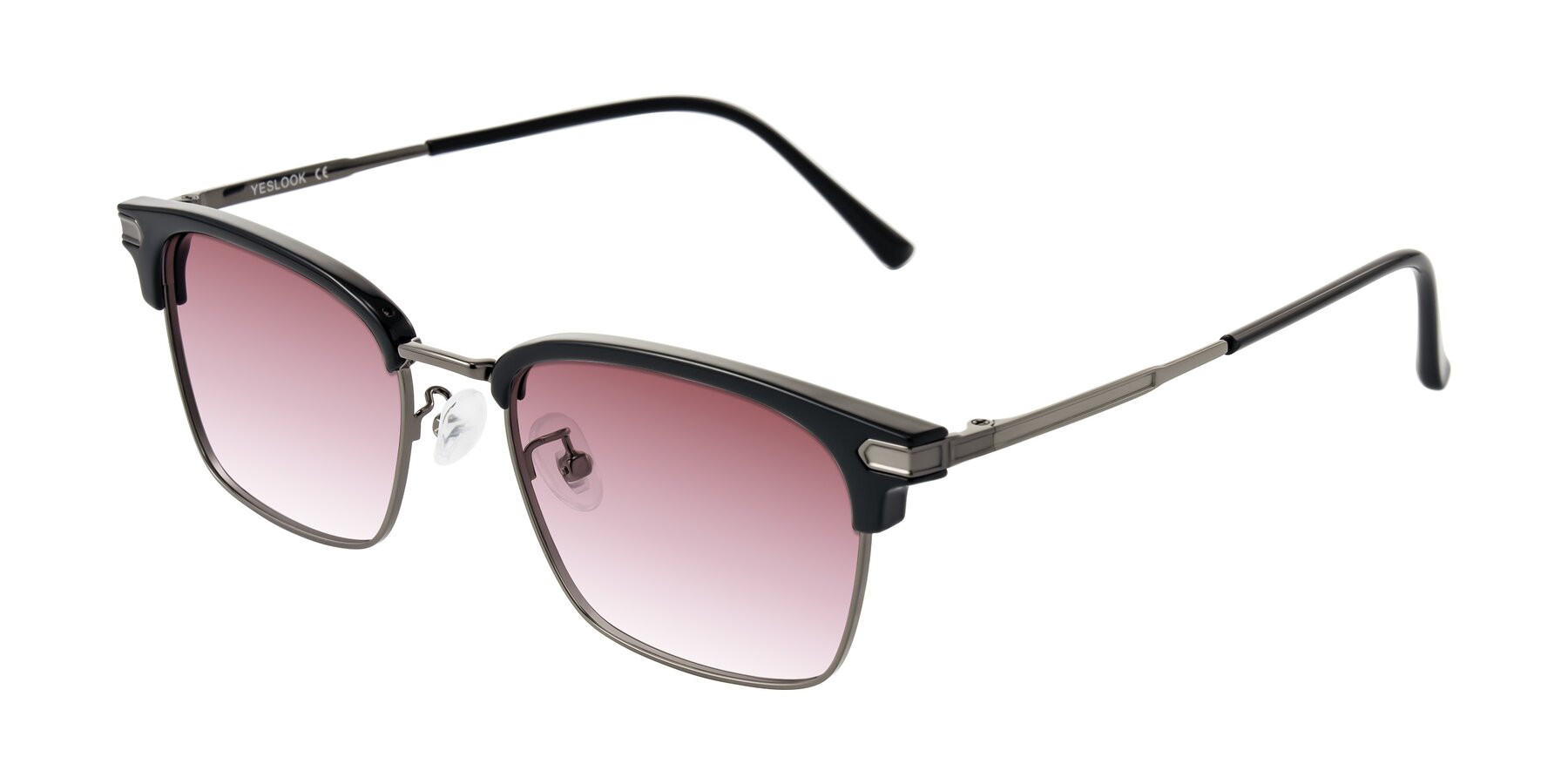 Angle of Adsule in Black/Gunmetal with Garnet Gradient Lenses