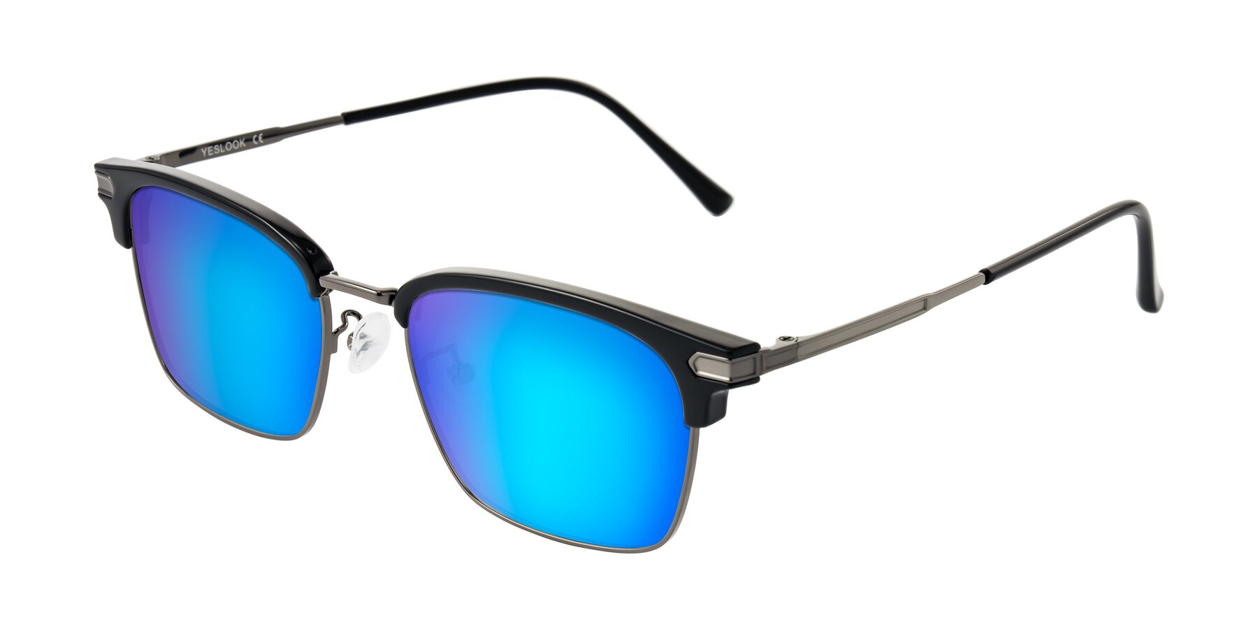Angle of Adsule in Black/Gunmetal with Blue Mirrored Lenses