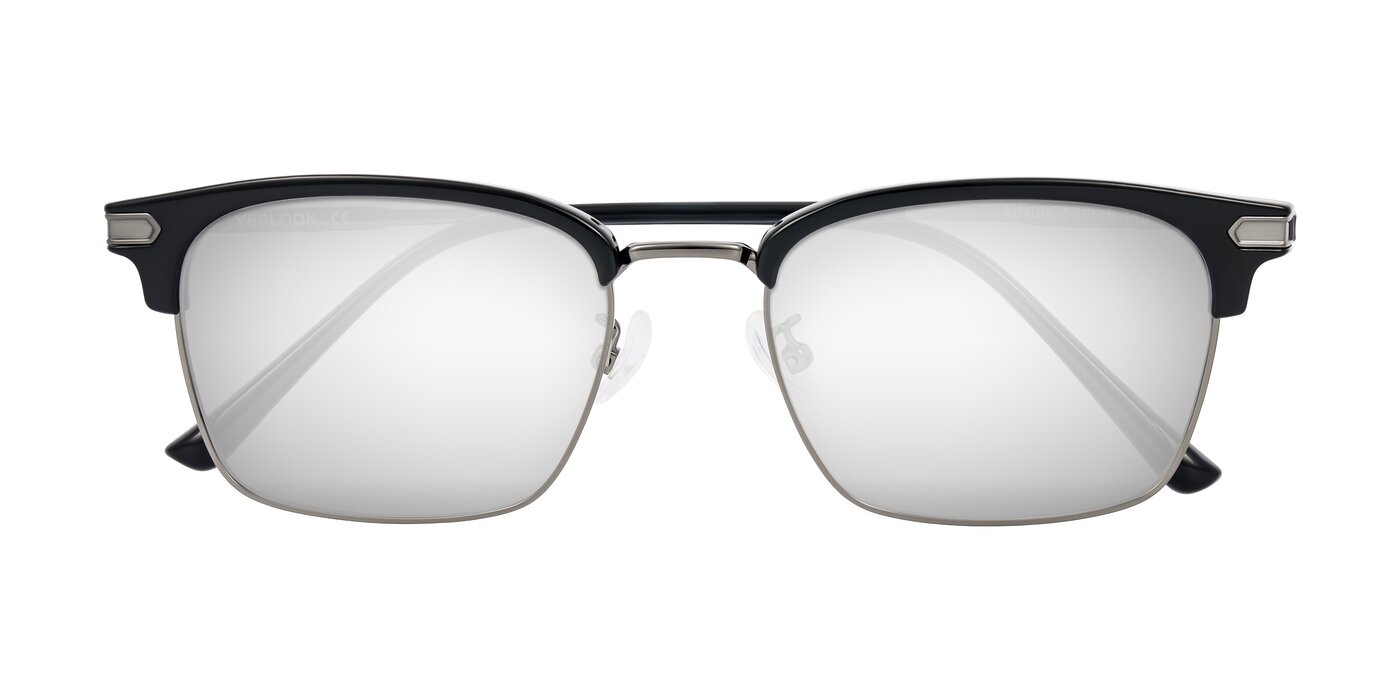 Adsule - Black/Gunmetal Flash Mirrored Sunglasses