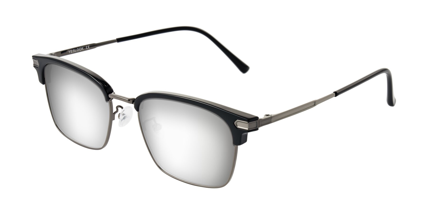 Angle of Adsule in Black/Gunmetal with Silver Mirrored Lenses