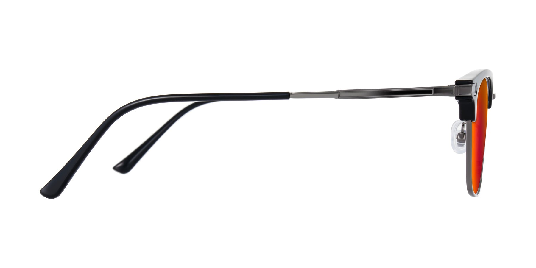 Side of Adsule in Black/Gunmetal with Red Gold Mirrored Lenses